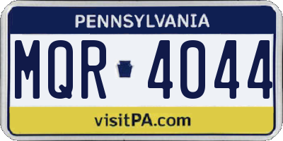 PA license plate MQR4044
