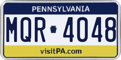 PA license plate MQR4048