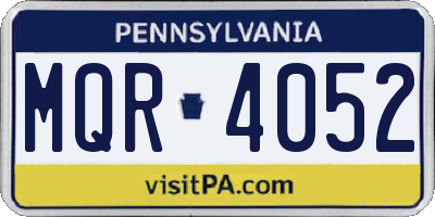 PA license plate MQR4052