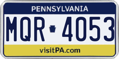 PA license plate MQR4053