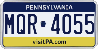 PA license plate MQR4055