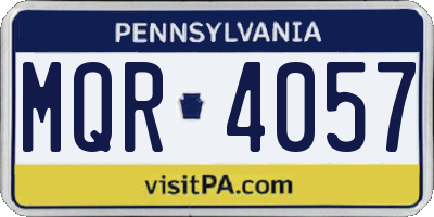 PA license plate MQR4057