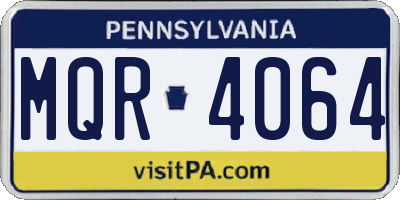 PA license plate MQR4064
