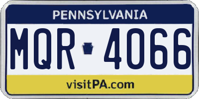 PA license plate MQR4066