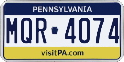 PA license plate MQR4074