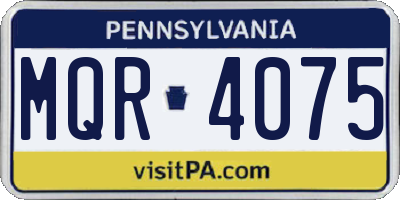 PA license plate MQR4075