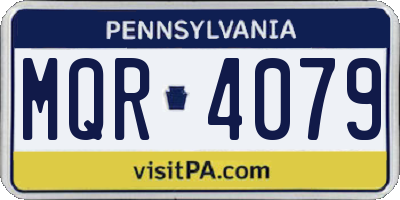 PA license plate MQR4079