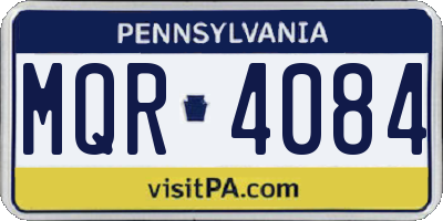 PA license plate MQR4084