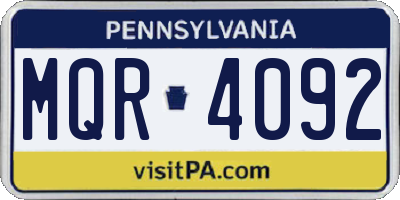 PA license plate MQR4092