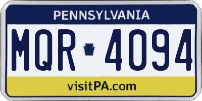 PA license plate MQR4094