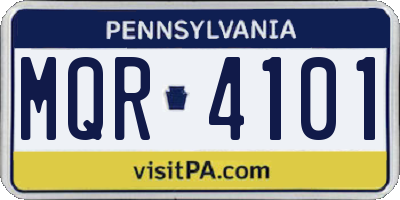 PA license plate MQR4101