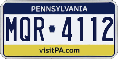 PA license plate MQR4112