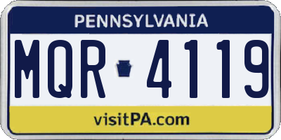 PA license plate MQR4119