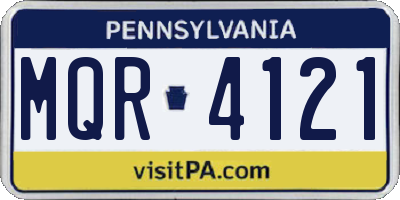 PA license plate MQR4121