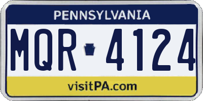 PA license plate MQR4124