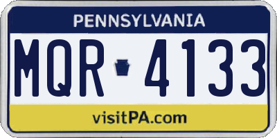 PA license plate MQR4133