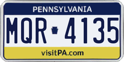 PA license plate MQR4135