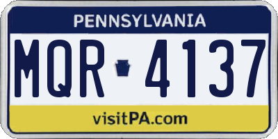 PA license plate MQR4137