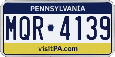 PA license plate MQR4139