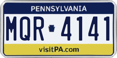 PA license plate MQR4141