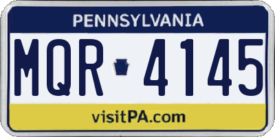 PA license plate MQR4145