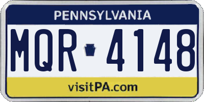 PA license plate MQR4148