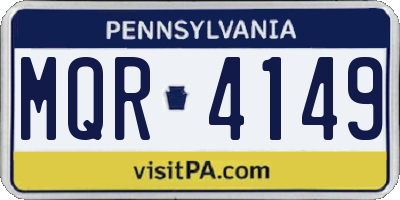 PA license plate MQR4149