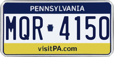 PA license plate MQR4150