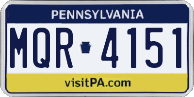 PA license plate MQR4151