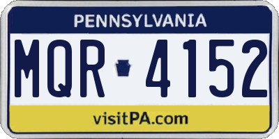 PA license plate MQR4152