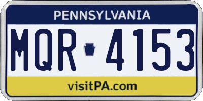 PA license plate MQR4153