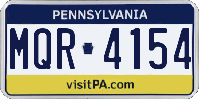 PA license plate MQR4154