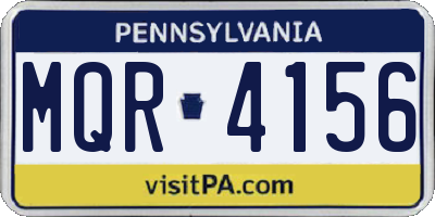 PA license plate MQR4156