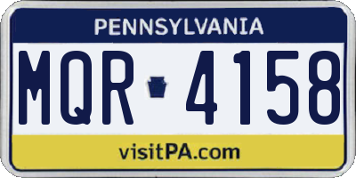 PA license plate MQR4158