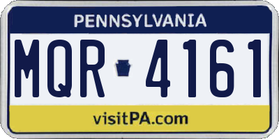 PA license plate MQR4161
