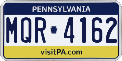 PA license plate MQR4162