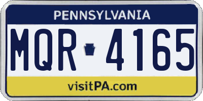 PA license plate MQR4165