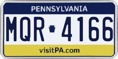 PA license plate MQR4166