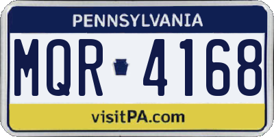PA license plate MQR4168