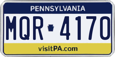 PA license plate MQR4170