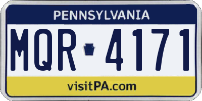 PA license plate MQR4171