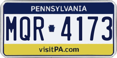 PA license plate MQR4173