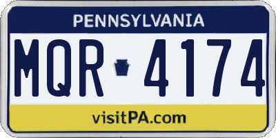 PA license plate MQR4174