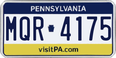 PA license plate MQR4175