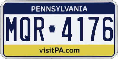 PA license plate MQR4176