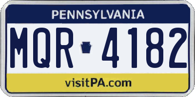 PA license plate MQR4182