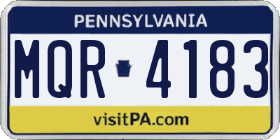 PA license plate MQR4183