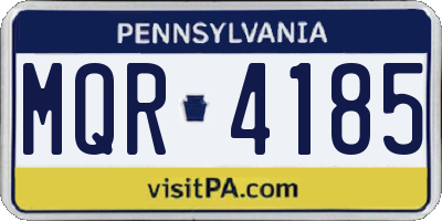 PA license plate MQR4185