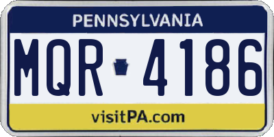PA license plate MQR4186