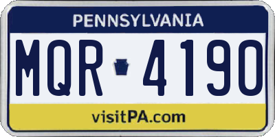 PA license plate MQR4190